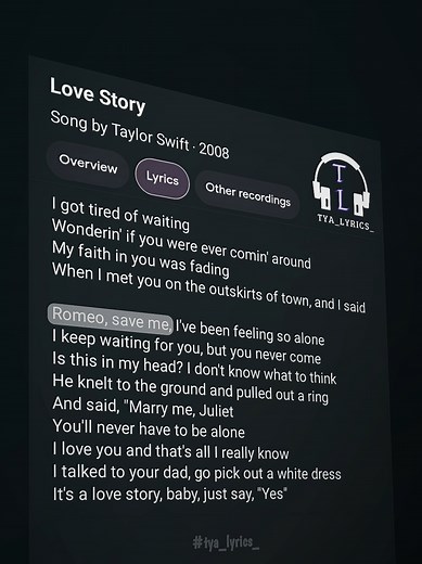 Love Story Lyrics by Taylor Swift