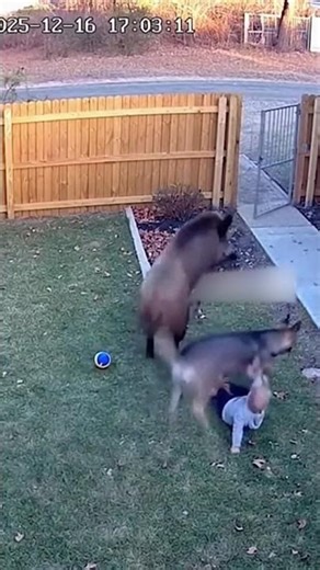 Wild Boar Charges Baby! Dog Blocks While Father Saves Child | CCTV Footage