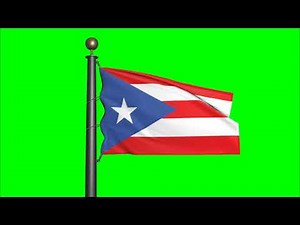 Puerto Rico flag - Green Screen Motion background 4K UHD 60fps Flag footage