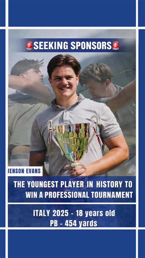 I’m Jenson Evans — a 19-year-old professional long-drive golfer, I am the youngest ever winner of a professional long-drive event, competing with a best of 454 yards. Long drive is growing fast — bigger audiences, bigger swings, bigger opportunities. I’m looking to partner with brands that want visibility, high-impact content, and the chance to be part of my journey from the very beginning. If your brand believes in power, progression, and standing out, now’s the time to join my journey and let’