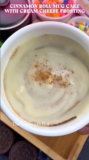 Cinnamon Roll Mug Cake Recipe – 1 Minute Cream Cheese Frosted Mug Cake #recipe #mugcakerecipe