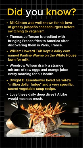 US Presidents Food Cravings