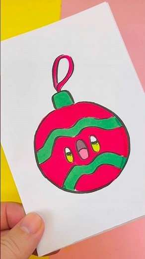 How to draw a kawaii Christmas ornament step by step