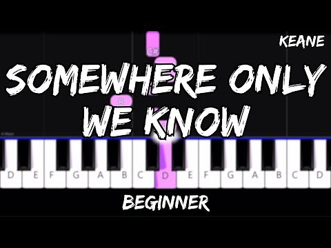 Keane - Somewhere only we know - Easy Beginner Piano Tutorial - For 1 Hand