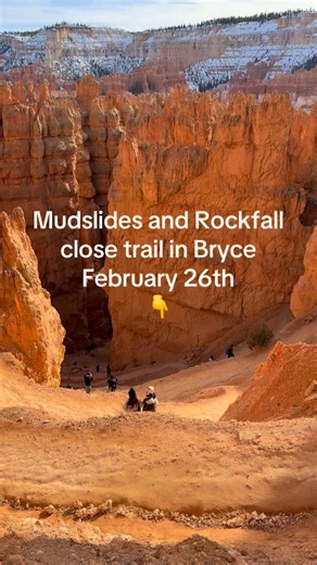 Multiple mudslides have forced the full closure of the Navajo Loop Trail at Bryce Canyon National Park, park officials confirmed. The slides, triggered by recent weather conditions, have made sections of the popular trail unsafe for hikers. Crews are assessing the damage and working to stabilize affected areas, though officials have not announced a timeline for reopening. The Navajo Loop is one of Bryce Canyon’s most visited trails, known for its steep switchbacks and close-up views of the park’