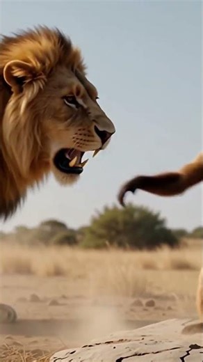 monkey fighting with lion