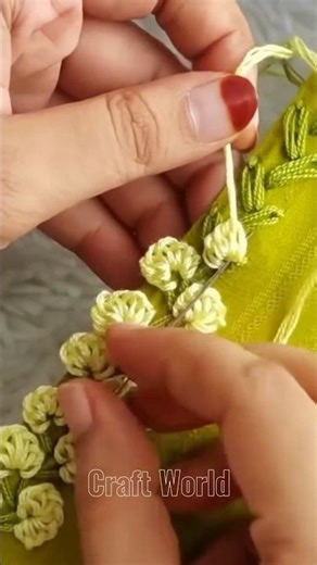 How to sew flowers for the hem of a shirt. #crochet #knitting #handmade