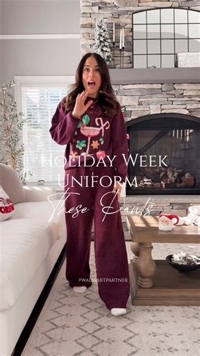 Jennifer Mandriota on Instagram: "💬 “COZY” and I’ll send you the link! Holiday week uniform = these pants 🎄🤍 — and they’re only $15 from @walmart 🙌🏻 They’re warm, fuzzy, ridiculously comfy and perfect for everything from lounging, wrapping gifts, hosting, or just staying cozy all week long. I’m wearing the burgundy, but they also come in cream 🤍 #walmartpartner #walmart 🔗 @shop.LTK #liketkit https://liketk.it/5GSXY"