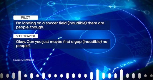 Air traffic audio of pilot reporting engine failure before crashing in Toronto