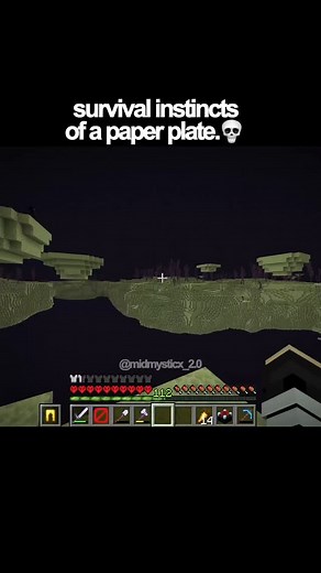 23K views · 368 reactions | survival instincts of a paper plate.  #minecraft #gaming #girl #vs #boy #minecraftmemes #funny #meme #fyp #midmysticx | Midmysticx | Facebook