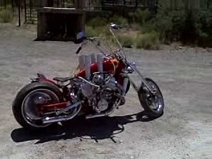 V8 Sidewinder fuel injected 350 V8 motorcycle with 6 speed trans.
