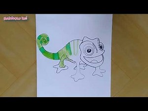 How to draw Pascal chameleon from Tangled