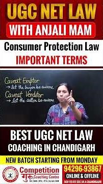 Consumer Protection Act Important Terms Explained |UGC NET Law Coaching in Chandigarh