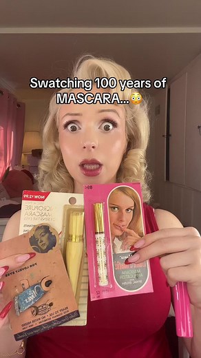 SWATCHING 100 years of MASCARAS!!! 😲 omggg I’m OBSESSED with the 40s and the 2000s!!! 😍 they really have changed so much over the years!! 😮