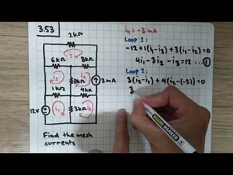 Problem 3.53 Fundamental of Electric Circuits (Alexander/Sadiku) 5th Edition - Mesh Circuit Analysis
