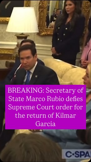 21K views · 2.4K reactions | BREAKING: Secretary of State Marco Rubio defies Supreme Court order for the return of Kilmar Garcia ️ #news #politics #marcorubio #whitehouse #elsalvador #spanish #latino #kilmargarcia #supremecourt #scotus #donaldtrump #president #trump #administration #nayibbukele #nayib #bukele #deportation #immigration #prison #humanrights #authoritarian #cspan | Danny Krikorian | Facebook