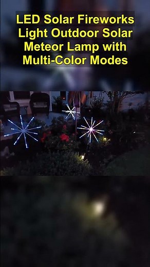 LED Solar Fireworks Light Outdoor Meteor Lamp with Multi-Color Modes
