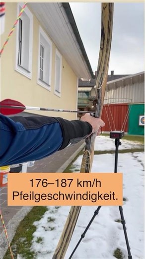 „Vom Auszug bis zum Treffer – die Geschwindigkeit des Pfeils gemessen.“🎯💘👍👏 #archery #bogenbau