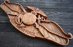 24" Fleet Marine Force (FMF) Warfare Wood Pin Insignia Wall Hanging - Etsy