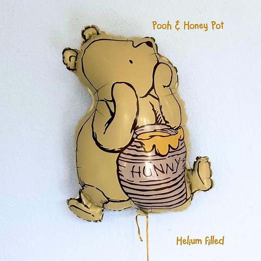Winnie the Pooh Bear Helium Balloon for Baby Shower Party Custom Decoration First Birthday Classic Pooh and Honey Pot Foil Balloon - Etsy
