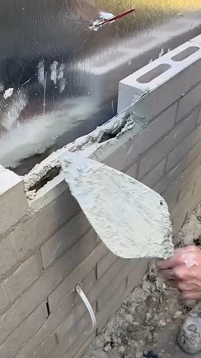 90mm face blocks with white mortar mix #bricklaying #bricklayer #construction #brickwork | Mark Waters