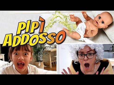 LA BEBÈ FA LA PIPÌ ADDOSSO... PIPÌ SUL DIVANO e fuori dal pannolino per colpa di Nonna Melina