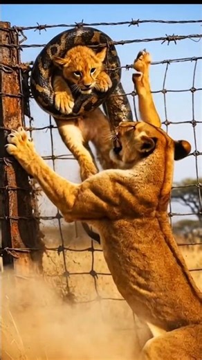 Lion vs Python: The Ultimate Cub Rescue