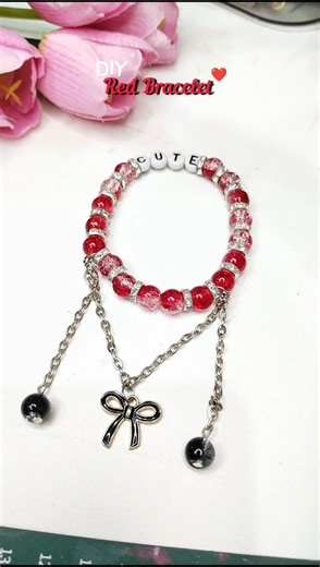 Diy Red Bracelet 😱#shorts #diy #handmade #bracelet #youtubeshorts #shortsfeed #trending