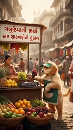 The World's Cutest Fruit Seller | Puppy Helping at a Local Market