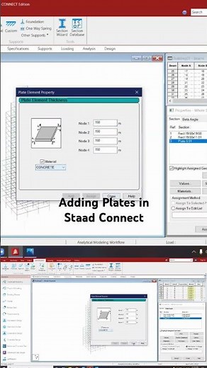 Adding Plates in Staad Connect Edition #civil #structural_engineering #technology #building #sap2000