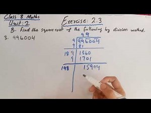 Find Square root by division method | 8 class maths | Exercise 2.3 part B Question 1 to 5.