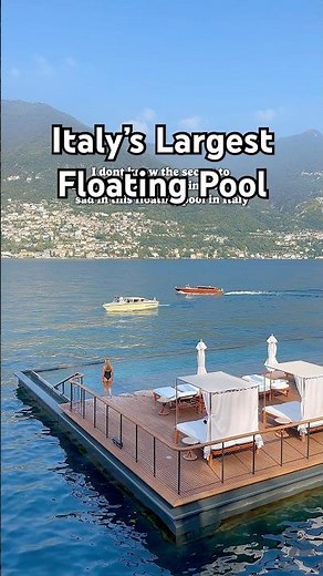 Italy’s biggest floating pool! 📍Mandarin Oriental Lake Como #lakecomo #lakecomoitaly #luxuryhotel