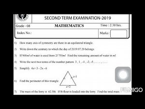 Grade 8 Maths - English medium Exam papers