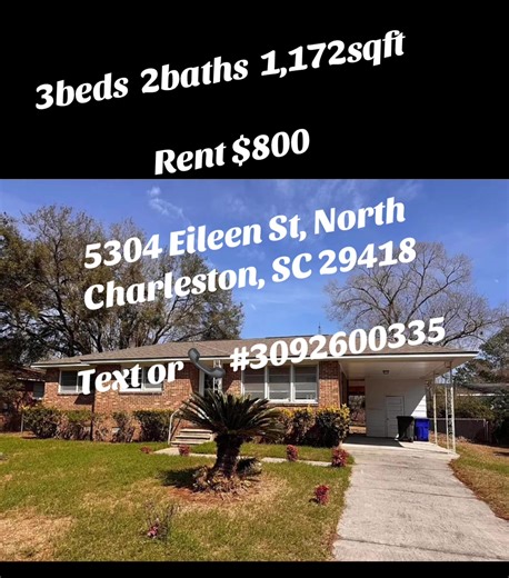 3bedroom 2bathroom available for rent pet is friendly. #screalestate #northcharlestonsc #screaltor #southcarolina #fyp
