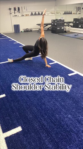 Here’s 4 great ways to work on closed chain shoulder stability! I love using closed chain exercises for shoulder rehab/prehab. Closed chain exercises have a number of benefits, and these specifically will promote the following: 💪Co-contraction of muscles surrounding the shoulder (simultaneous activation of antagonistic muscle groups, rather than just working one muscle group in isolation) for enhanced stability at the joint. Studies show significantly higher muscular activation of shoulder, sca
