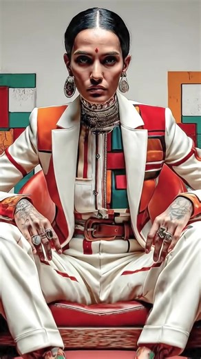 It’s fashion day. Back with suiting, my favorite. These styles have a beautiful Indian vibe. I always say I wish our clothes options were this fun. But a girl can dream. This is a song I wrote a while back called ‘Madness’ about thinking you are losing your mind, or feeling that you are but you are so hyper aware of it that you actually aren’t. If that makes any sense lol #fyp #fashion #ai #aiart #aivideo