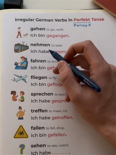 Careful! These German verbs are irregular in “Perfekt” tense.⚠️ Let me know if you have any questions about the video! -Niklas #germanwithniklas #learngerman #speakgerman #germangrammar #german