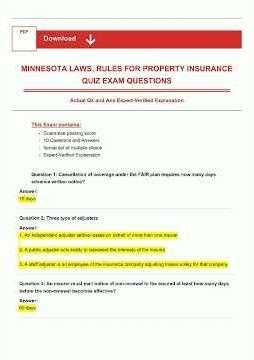 Minnesota laws, rules for property insurance quiz video