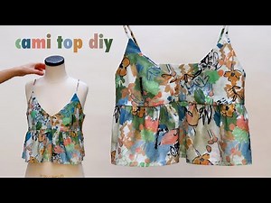 Cami V neck ruffle peplum top DIY | How to sew the Maggie cami babydoll top