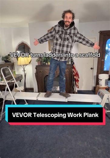 Balancing on ladder rungs is stressful and risky. The VEVOR Telescoping Aluminum Work Plank transforms two ladders into a wide, stable scaffold that can hold up to 500 lbs. Adjustable 6–9 ft, lightweight aluminum makes it easy to set up and use. Work smarter, not harder — only a few left grab yours before they sell out. #scaffoldplank #workplatform #ladderwork #DIYtools #constructiontools @VEVOR Store