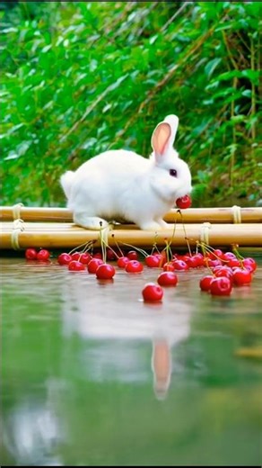 rabbit eating cherry #rabbit #cute #pets #bunny #cuteanimals