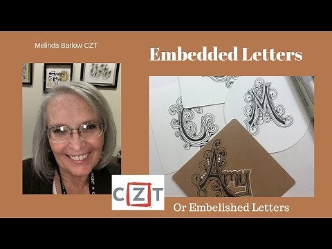 Embedded Letters Tangle Art Lesson #385