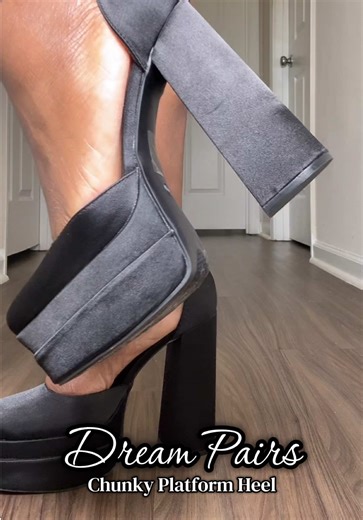 These chunky platform high heels are so gorgeous and easy to wear! @Dream Pairs please give us a restock! 🙏🏾😩 #dreampairs #chunkyheels #platformheels #y2kinspired #heelsforwomen