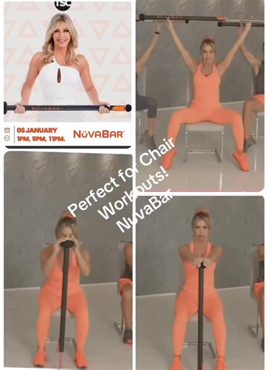 If you love your chair workouts - you’ll LOVE NUVABAR!! It’s 2 bars in 1 - Resistance Spring Bar and Resistance Bar. Total body workouts including ab workouts, glute workouts, pickleball workouts & more!!!check them out: NuvaBar workouts! https://nuvabar.com/nuvabar-workouts/ Live presentations today at TSC.ca 1:30, 5:30 & 11:30pm | Rosalie Brown's Fitness Club