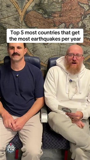 Top 5 most countries that get the most earthquakes per year? #fyp #geography #earthquakes #trivia #asia