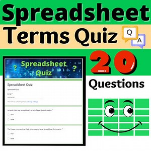Spreadsheet Google Sheets Activities Computers Quiz Resource Editable