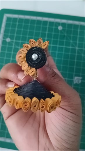 DIY Paper Earring💛#diy#handmade#craft#paper#viral