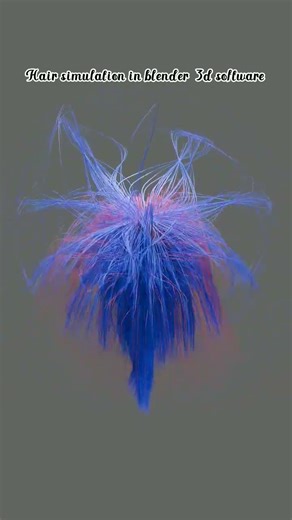 3d hair simulation in blender,its hard on the start before learning it's physics #tutorial #blender