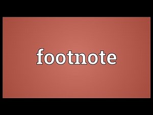Footnote Meaning