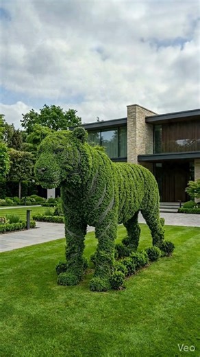 World-Class Tiger Topiary in a Luxury Mansion Garden 🏡🐅